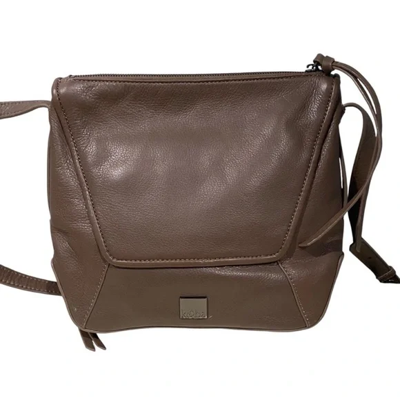 Kooba Leather Medium Taupe Crossbody Bag Purse - Picture 3 of 10